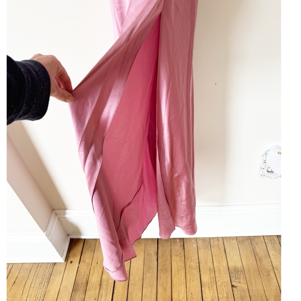Dannijo Pink Silk Maxi Slip Dress Bias Cut L - Picture 10 of 15